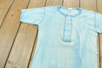 Vintage 1980s Sportswear Thermal Quarter Button Short Sleeve Shirt Men's S