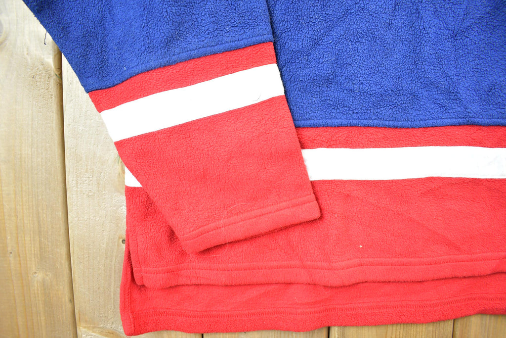 Vintage 1990s USA Red White And Blue Patriotic JJM Sportswear Fleece Sweater