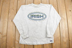 Vintage 1990s University of Notre Dame Collegiate Crewneck  Fighting Irish  Embroidered  NCAA Sweatshirt  Sportswear  Americana