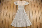 Vintage 1970s Sheer Lace Princess Dress