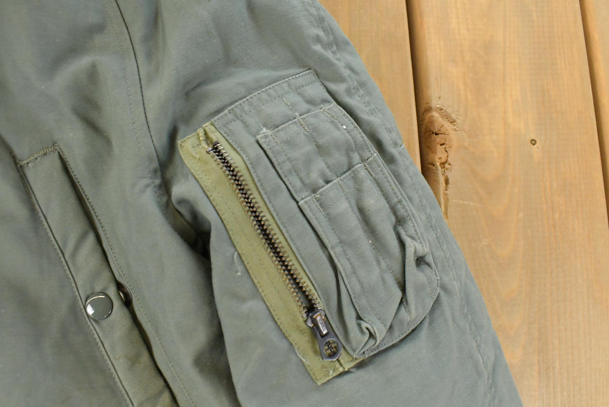 Vintage 1970s Military Cold Weather N-3B Military Fur Hood Parka Jacket Men's Small