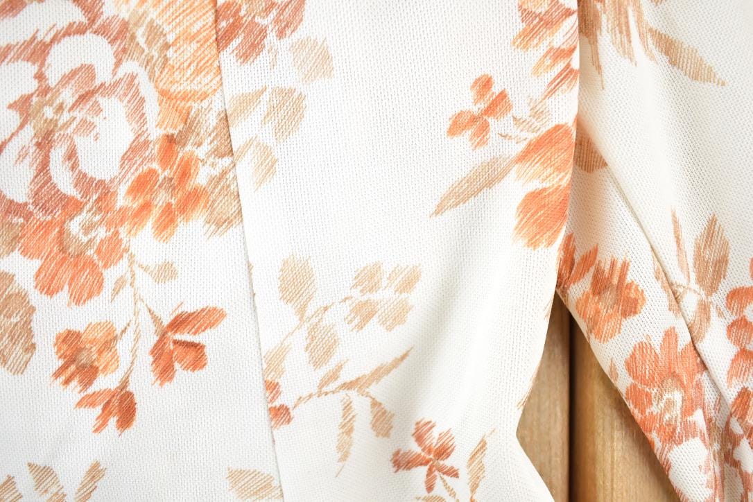 Vintage 1960s Floral Print Button Up Shirt Women's M