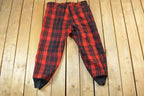 Vintage 1940's Chippewa Falls Woolen mill Co Red Plaid Wool Trousers Size 40