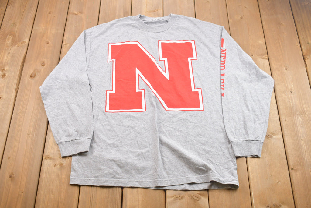 Vintage 1990s Nebraska University Collegiate Long Sleeve T-Shirt / 90s Long Sleeve / Souvenir / Athleisure / Travel And Tourism