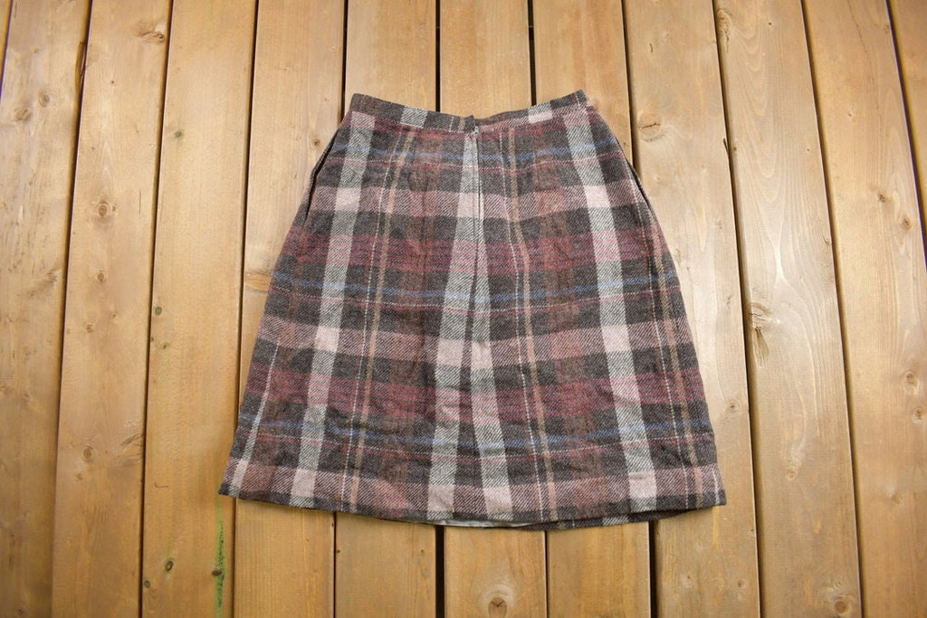 Vintage 1970s Jack Winters Plaid Skirt Size 27 x 22.5