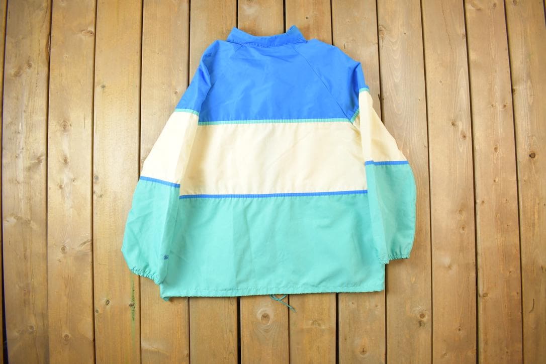 Vintage 1980s Weather Tamer Bright Striped Windbreaker