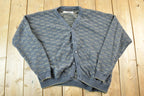 Vintage 1990s Jantzen Knit Abstract Pattern Cardigan Sweater Mens XL  90s Crewneck  Preppy Knits  Wool Blend  Cotton Blend