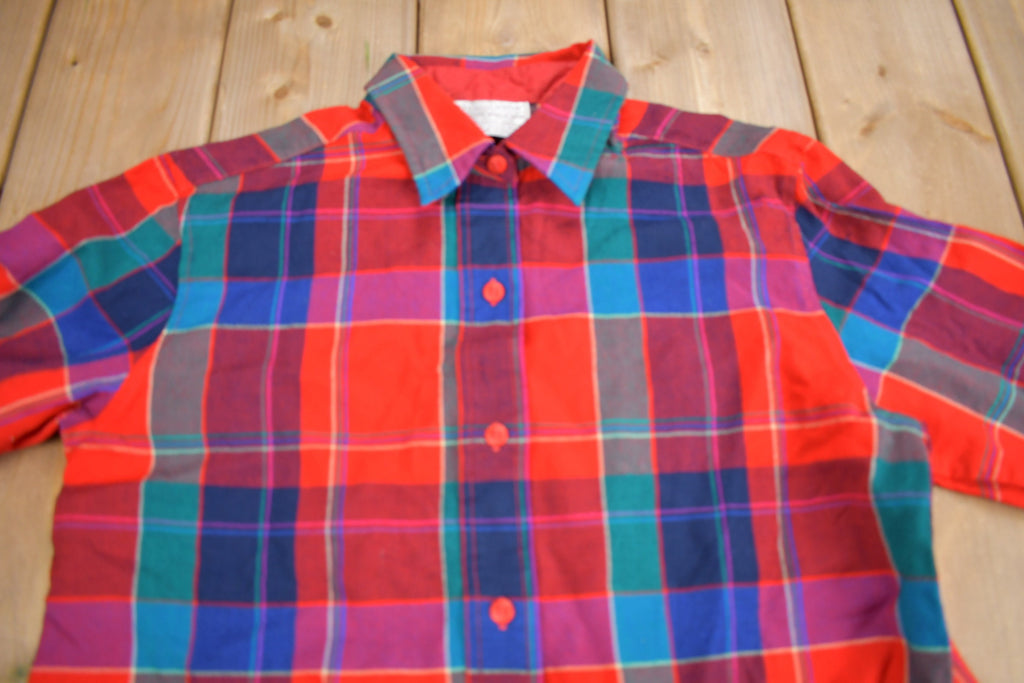 Vintage 1990s Pendleton Plaid Button Up Shirt
