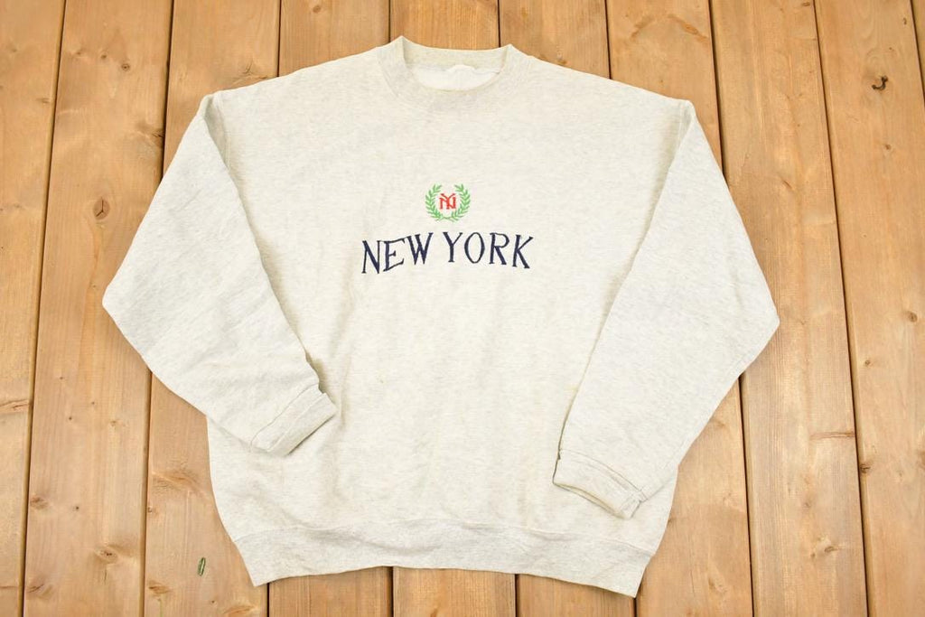 Vintage 1990s New York City Embroidered Crewneck Sweatshirt Men's L
