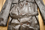 Vintage 1970s Full Length Brown Leather Trench Coat