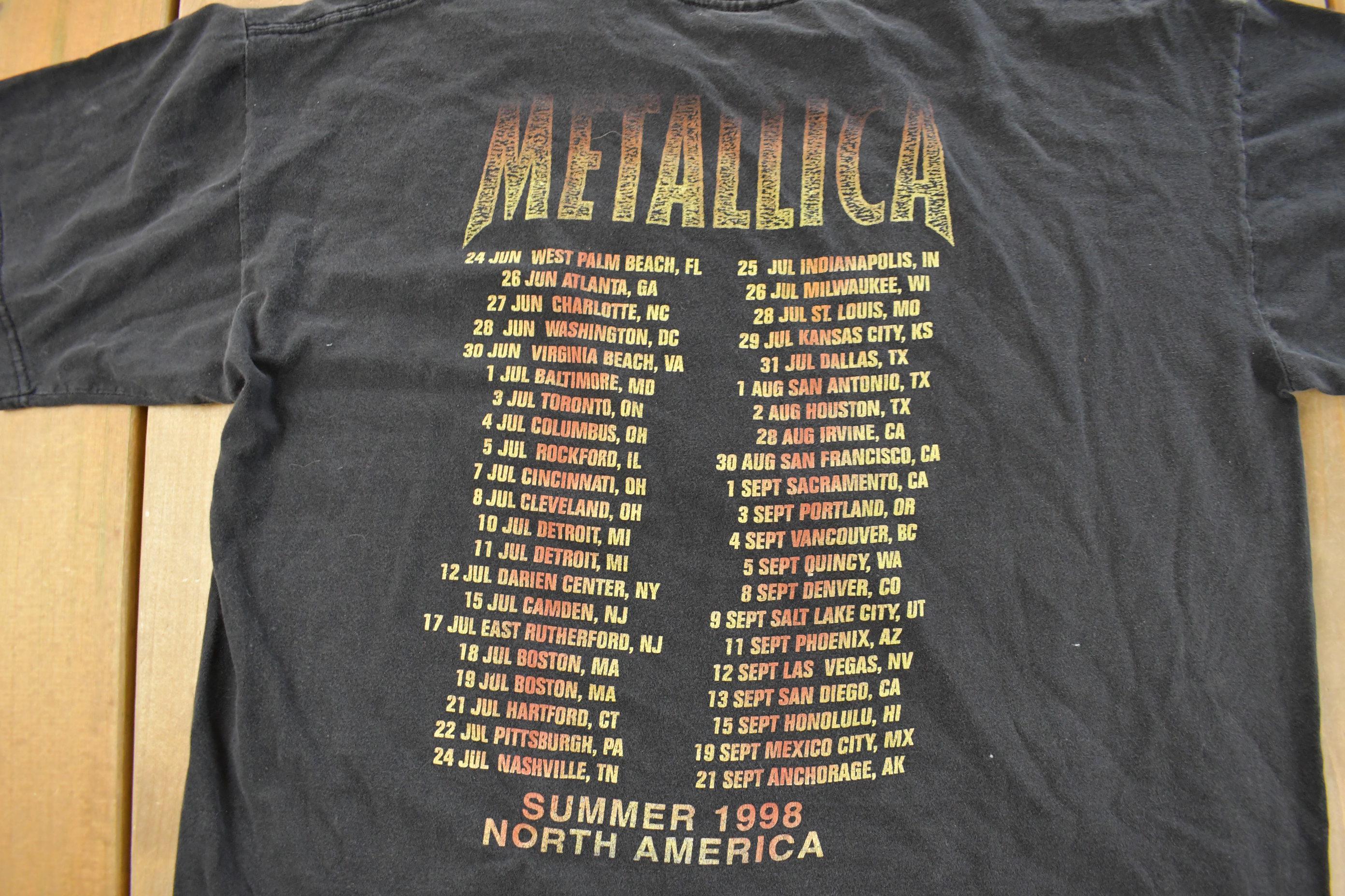 Vintage 1998 Metallica Reload Summer Tour Band T-Shirt Men's XL
