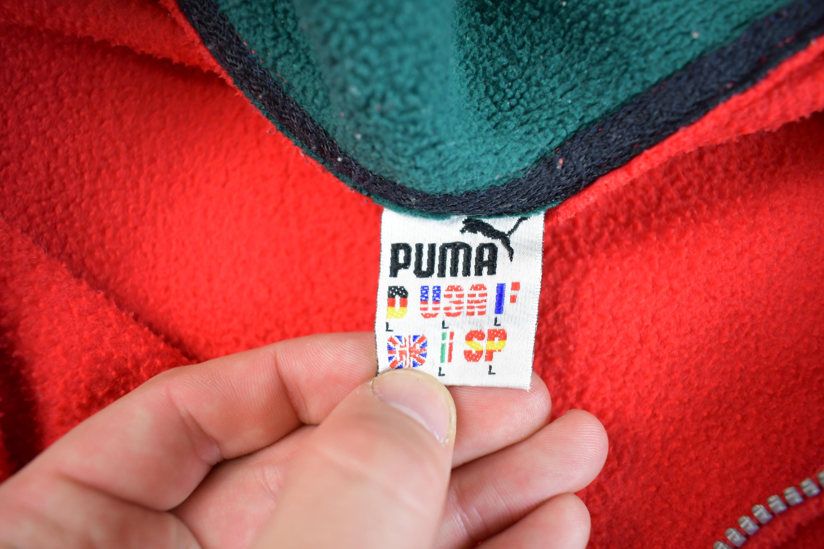 Vintage 1990s Puma Embroidered Fleece Sweater Made In USA
