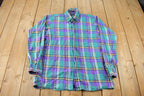 Vintage 1990s Van Heusen Plaid Button Up Shirt