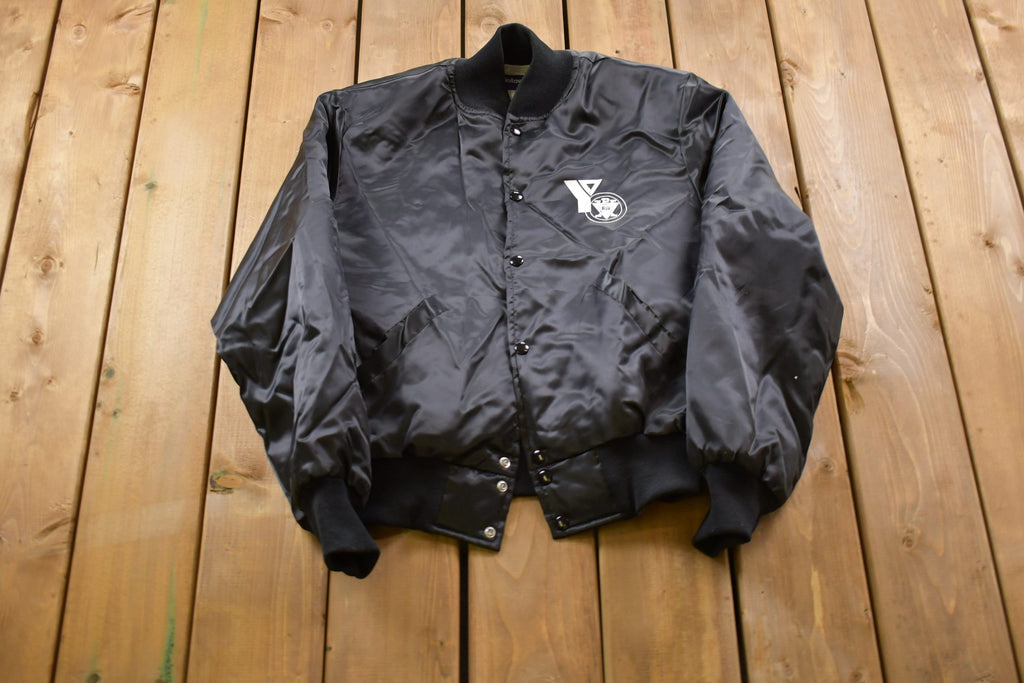 Vintage 1990s Joliet YMCA Baseball Holloway Satin Bomber Jacket