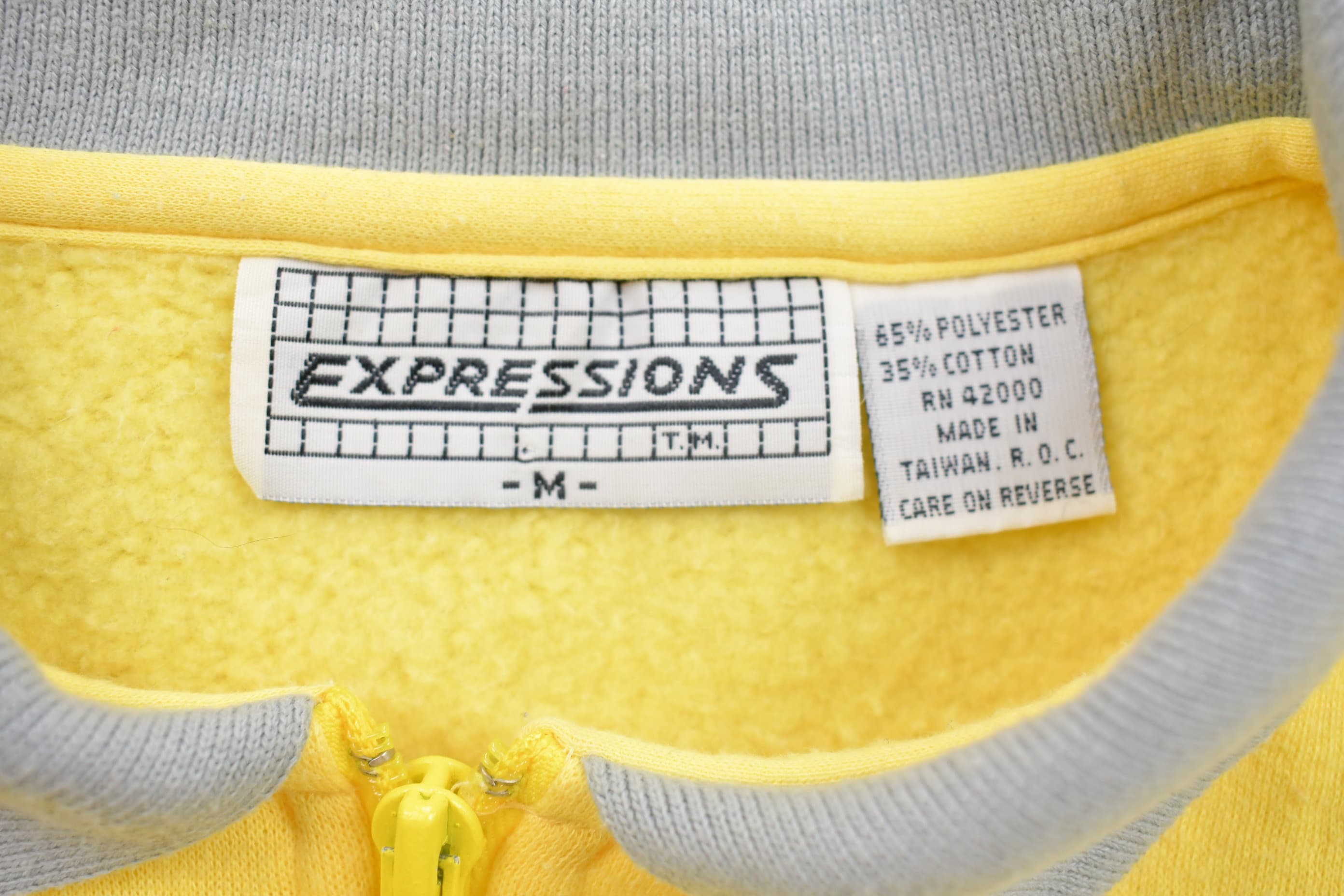 Vintage 1990s Expressions Yellow Quarter Zip Sweatshirt
