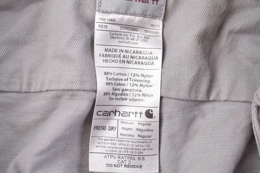 Vintage 1990s Flame Resistant Carhartt Blank Button Up Shirt