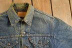 Vintage 1990s Levi's Distressed Denim Blanket Lined Jean Jacket
