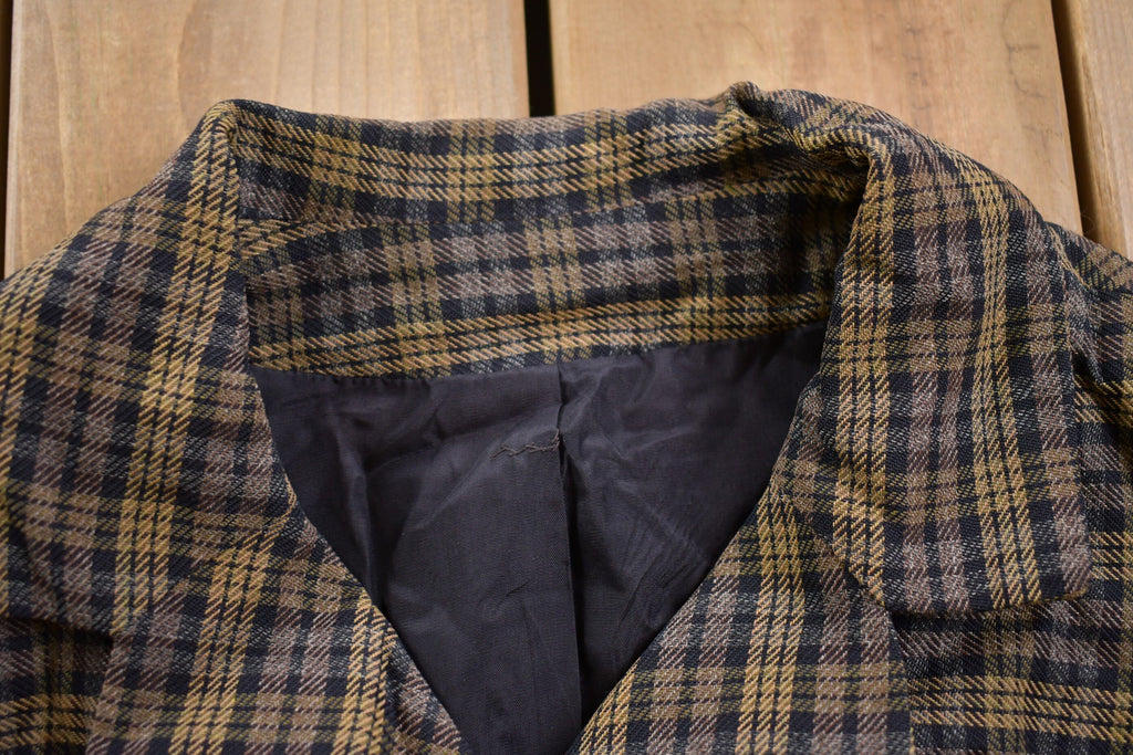 Vintage 1990s Woman's Plaid Wool Blazer