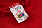 Vintage 1990s Fruit Of The Loom Red Raglan Sweatshirt