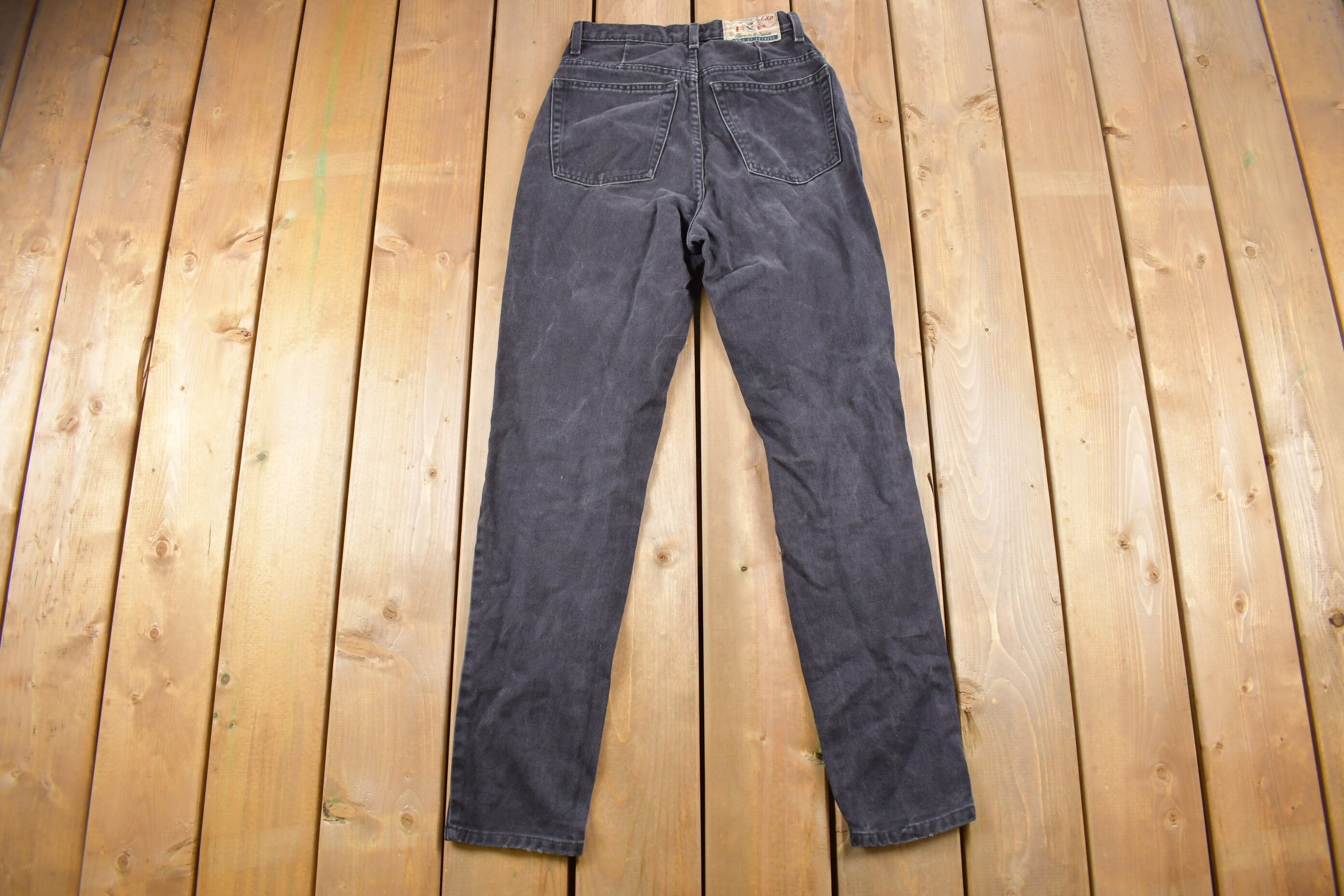 Vintage 1990s EXP Express High-Waisted Black Denim Jeans Size 32 x 31