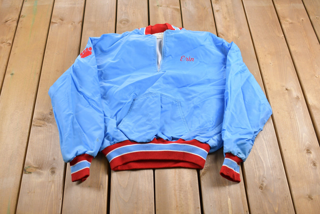 Vintage 1990s DeLong North High Pom Pons Quarter Zip Bomber Jacket  Athleisure  Streetwear  Athletic Sportswear  Streetwear