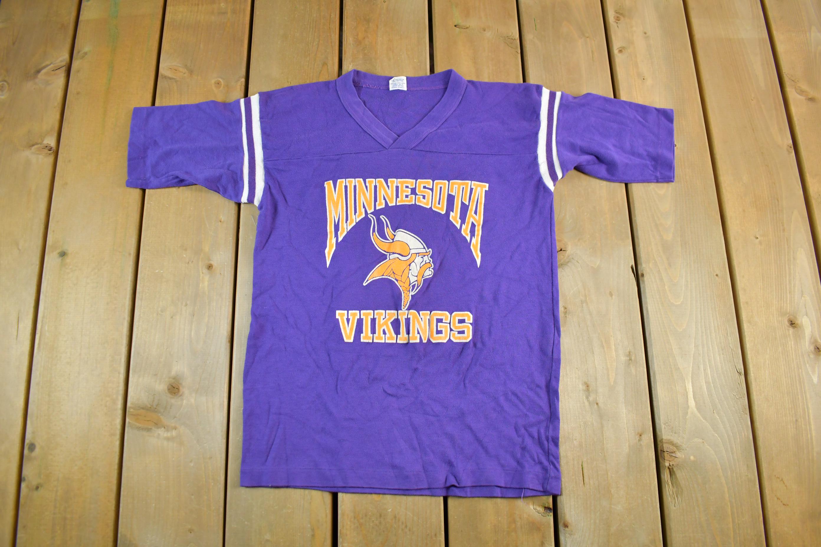 Vintage 1980s Minnesota Vikings NFL Logo 7 Graphic T-Shirt Men's Small