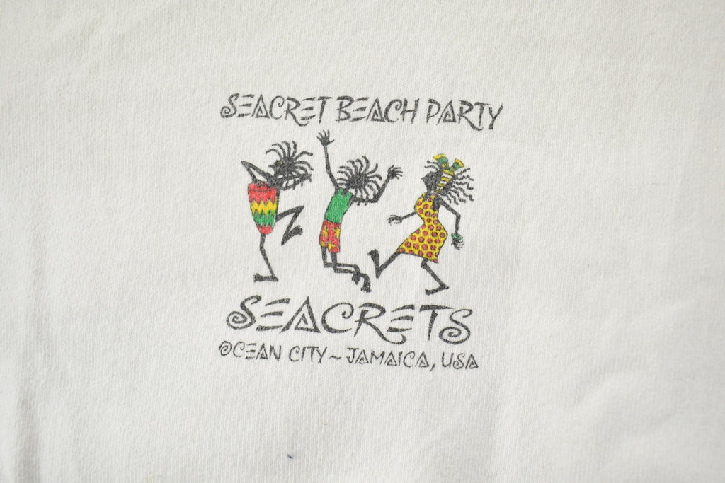 Vintage 1990s Ocean City Jamaica Seacrets Heavyweight Crewneck Sweatshirt / 90s Crewneck / Souvenir Sweater / Travel And Vacation