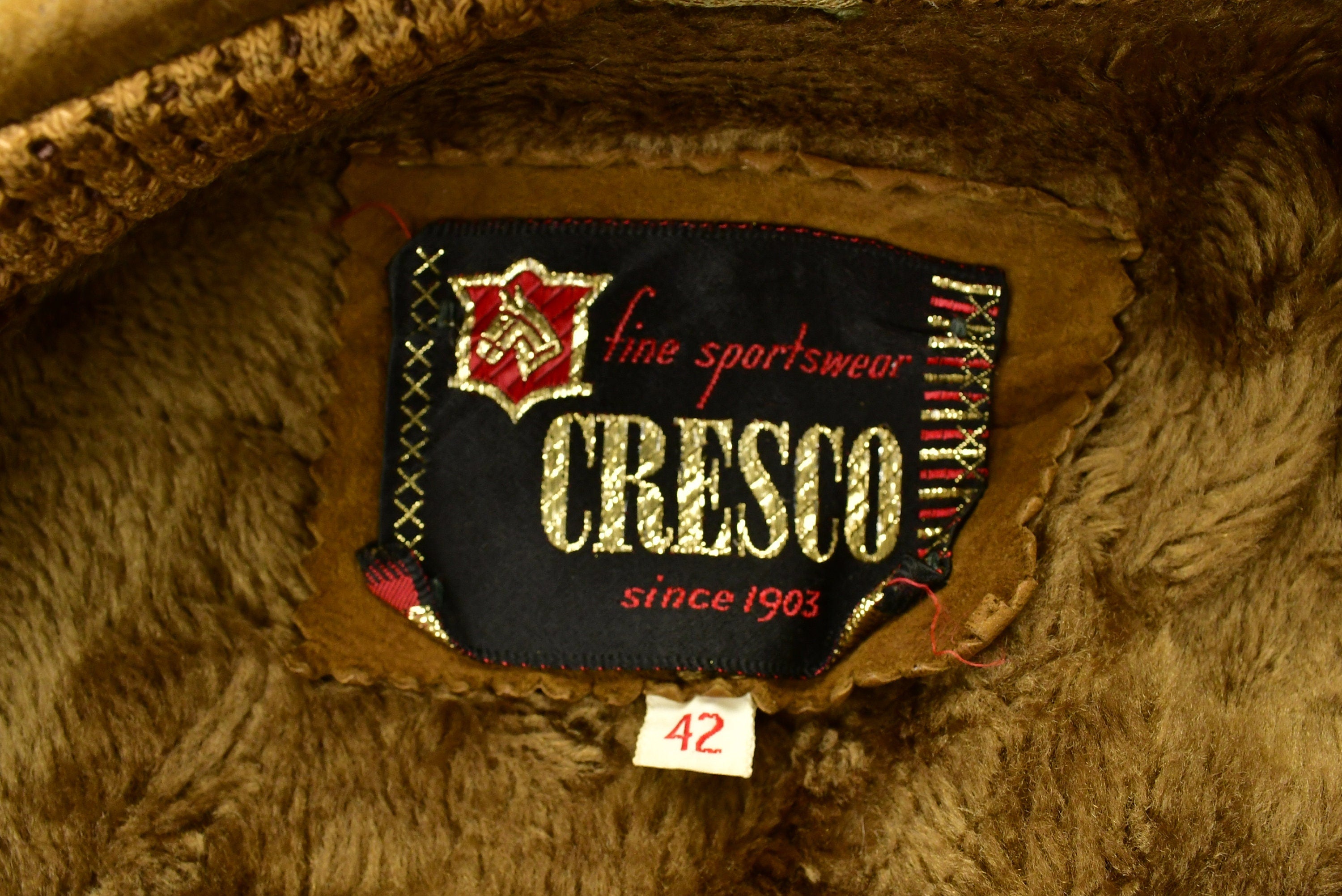 Vintage 1980s Cresco Suede Leather Jacket Size 42