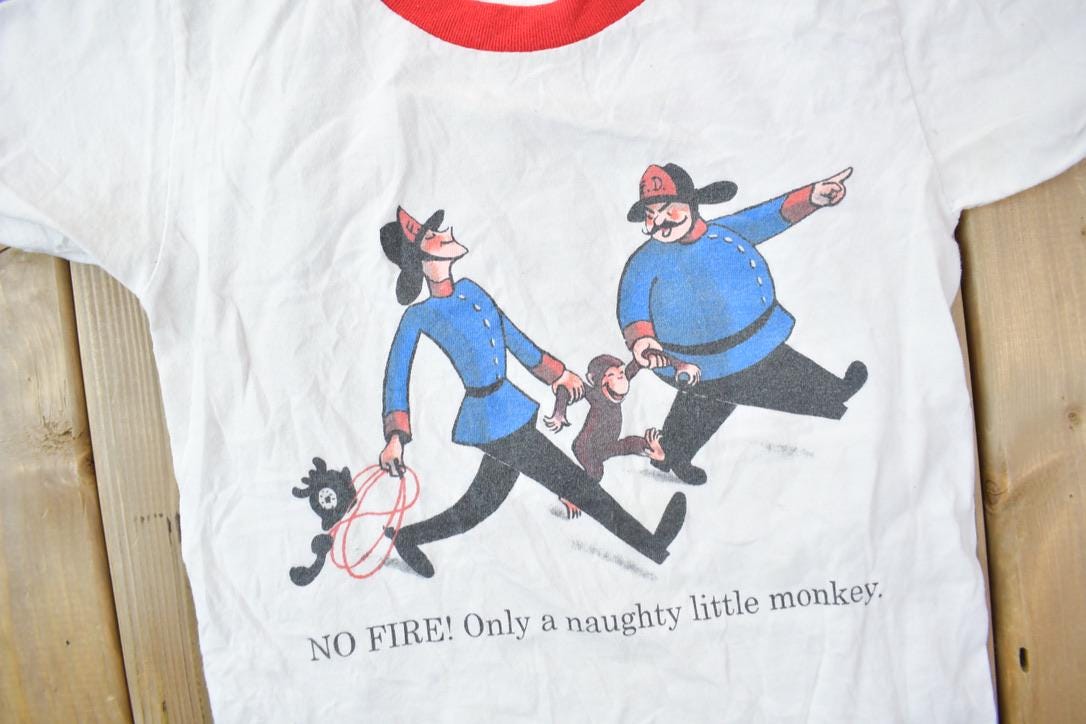 Vintage 1995 Curious George Ringer T-Shirt