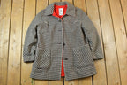 Vintage 1980s M Liman Penguin Fashions Houndstooth Wool Button Up Jacket