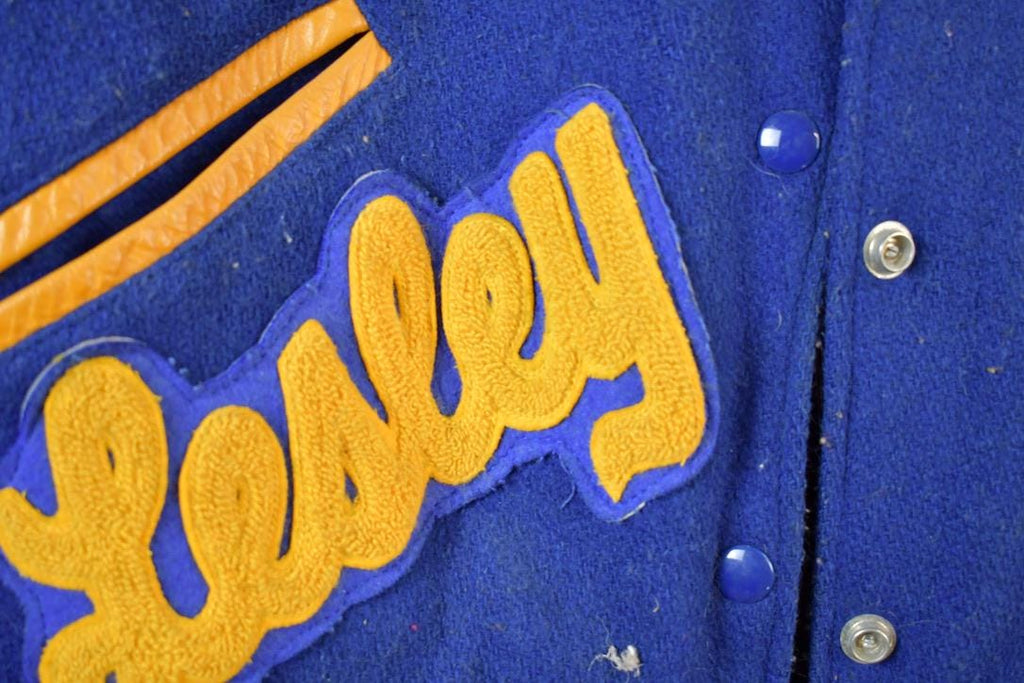 Vintage 1970s Trophy Jackets Rice Lake Number 88 Leather & Wool Varsity Jacket Made In USA