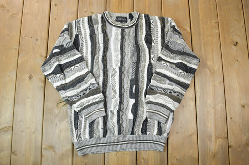 Vintage 1990s Lineage Knit Crewneck Sweater / 90s Crewneck / Made In USA / Preppy