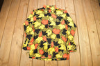 Vintage 1970s Bud Berna All Over Print Psychedelic Leaves Style Button-Up Shirt