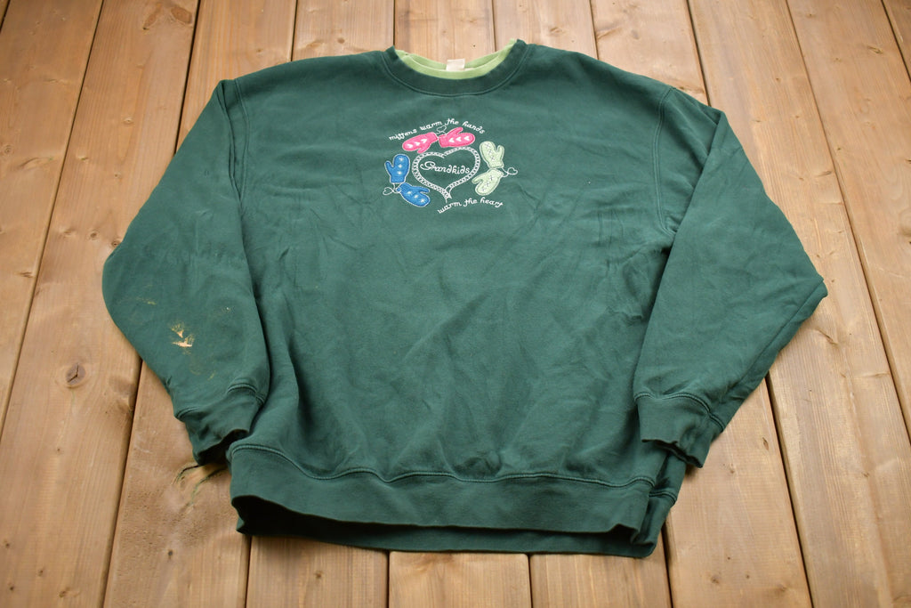 Vintage 1990s Grandkids Double Collar Cute Crewneck /