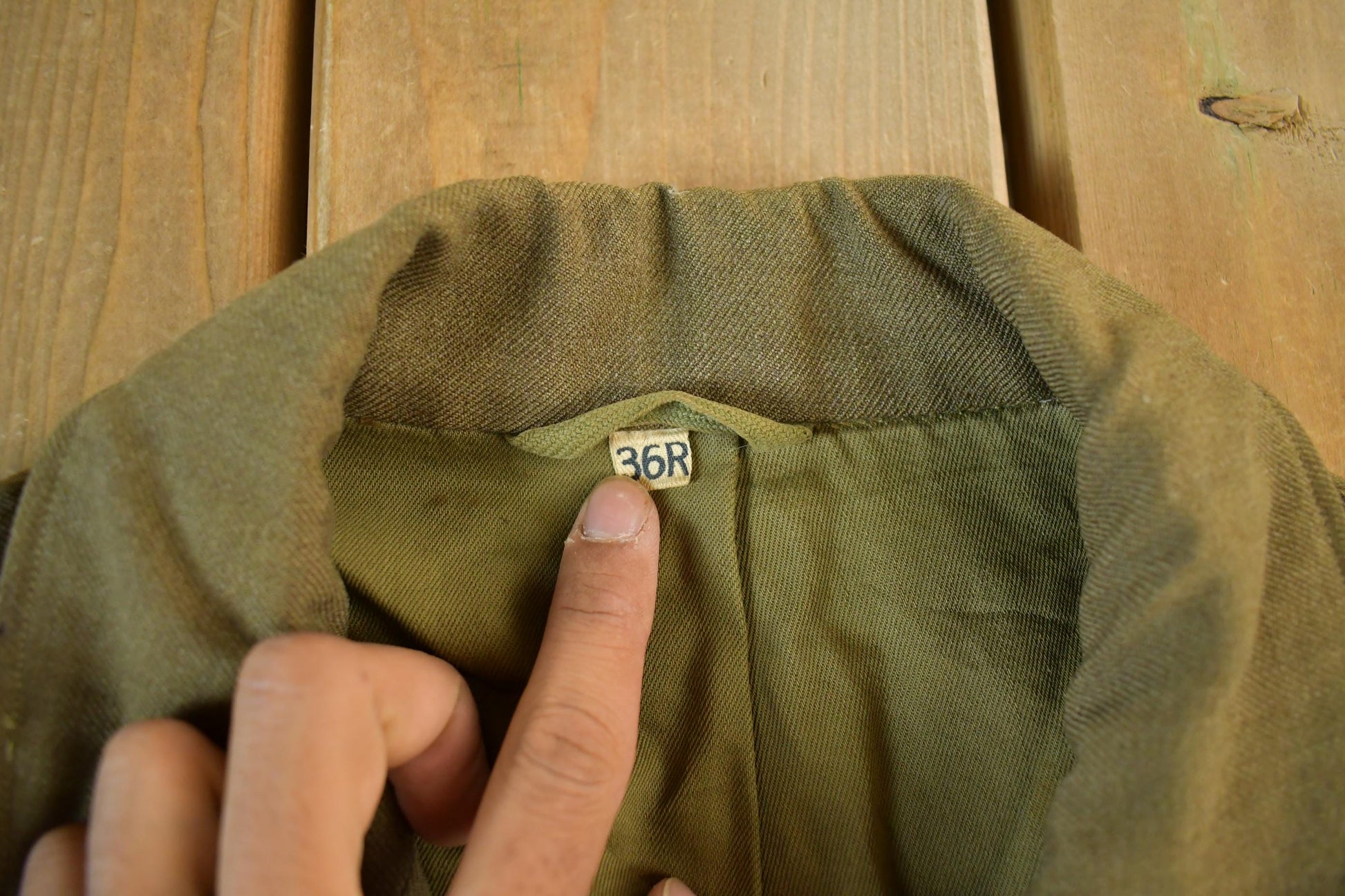 Vintage 1940s WW2 Ike Constabulary Wool Button Up Jacket Men's S