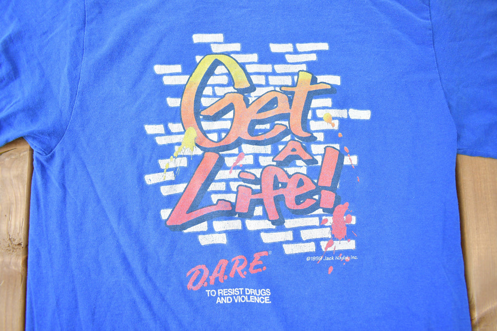 Vintage 1999 Get A Life DARE Single Stitch Graphic T Shirt Size S