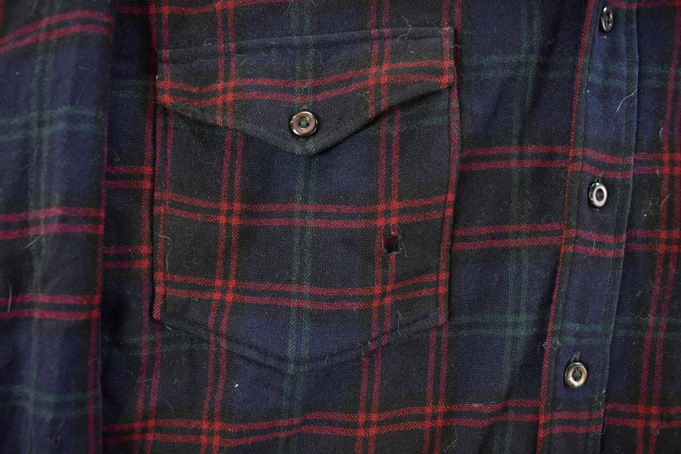 Vintage 1940s Pendleton Wool Board Button Up Board Shirt Men's XL