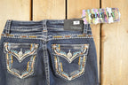 Vintage Deadstock Y2K Grace LA Bedazzled Low Rise Jeans Women's Size 27x30