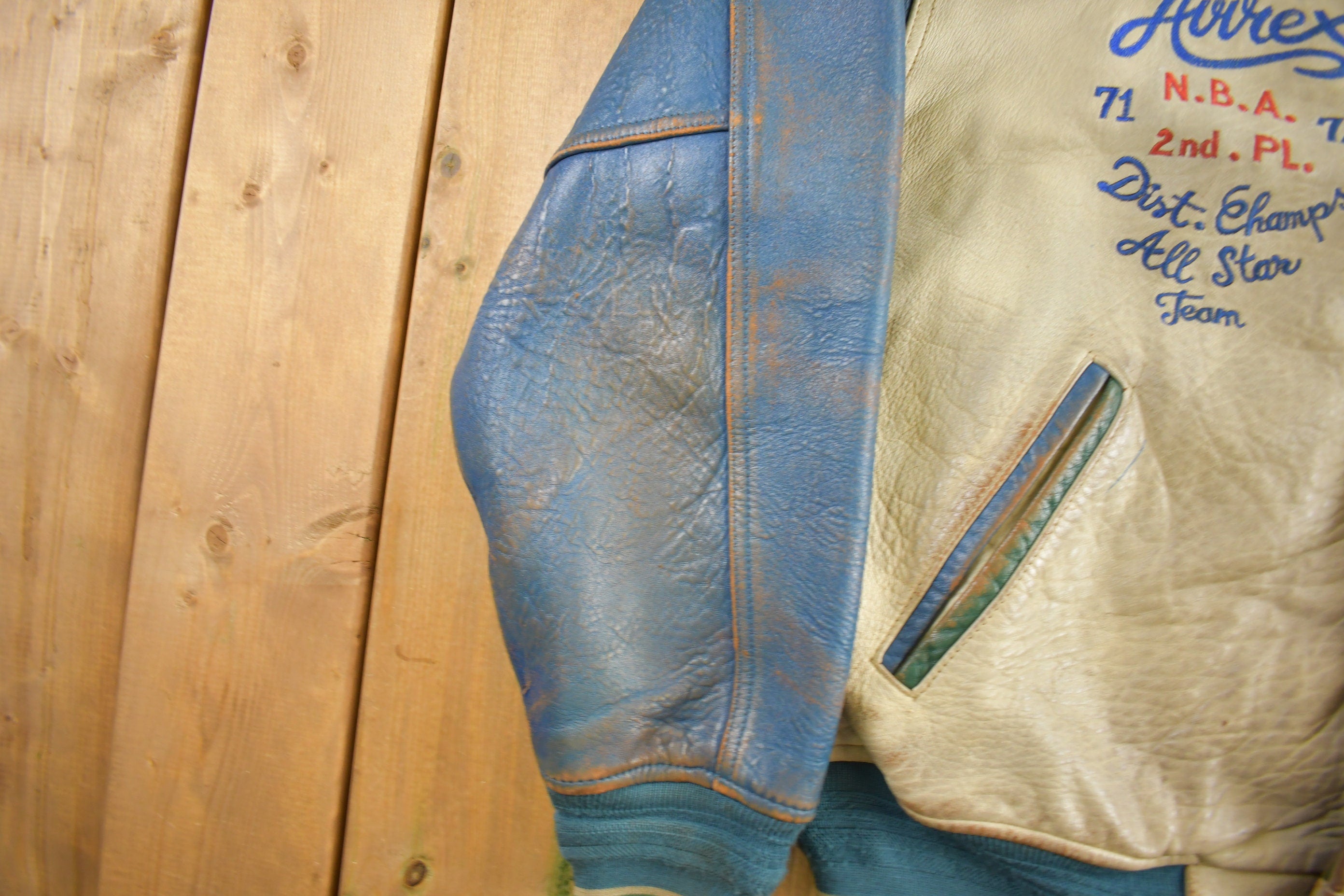 Vintage 1990s Avirex USA Genuine Leather Varsity Jacket