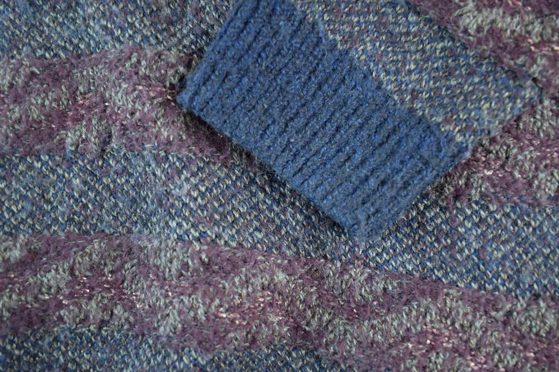 Vintage 1990s Gant Knit Abstract Pattern Quarter Button Crewneck Sweater