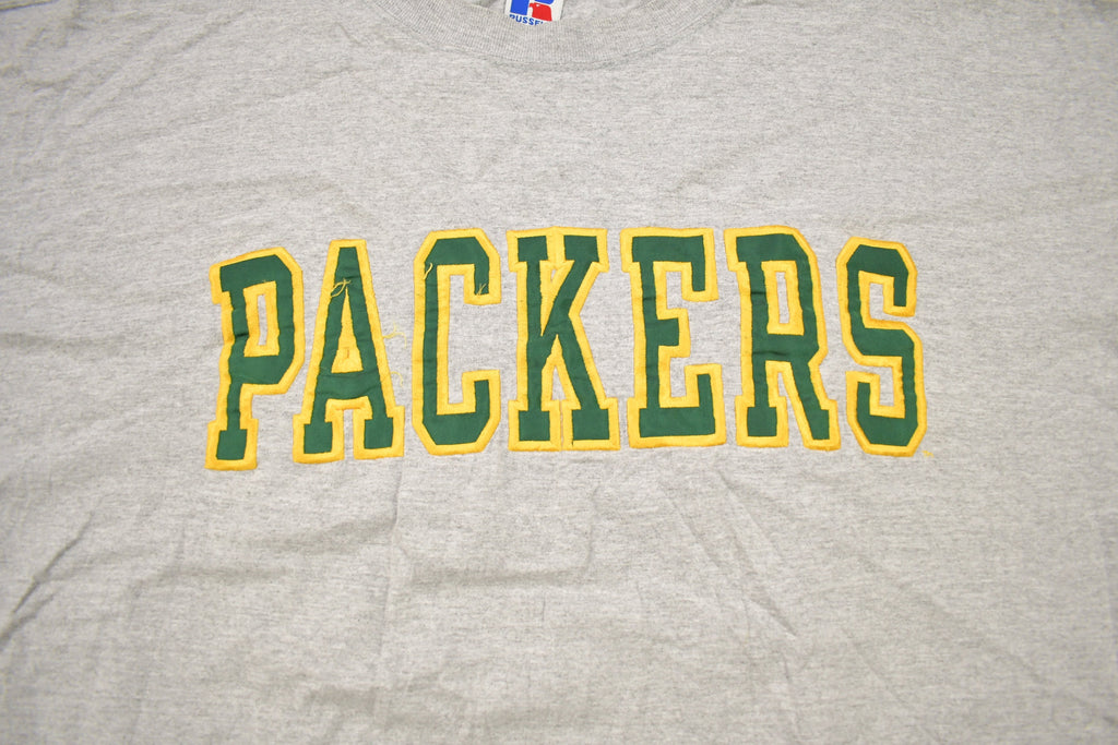 Vintage 1990s Green Bay Packers NFL Russell Athletics Embroidered T-Shirt