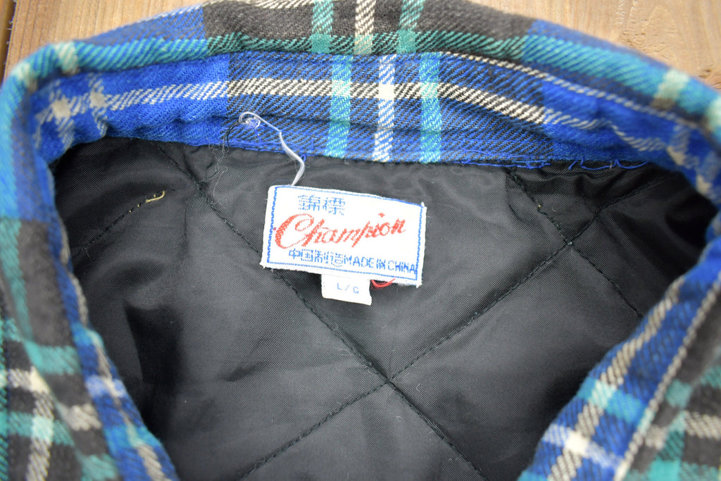 Vintage 1980s Champion Plaid Button Up