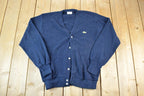 Vintage 1980s Izod Lacoste Knit Perfect Mild Distress Cardigan Sweater Made In USA