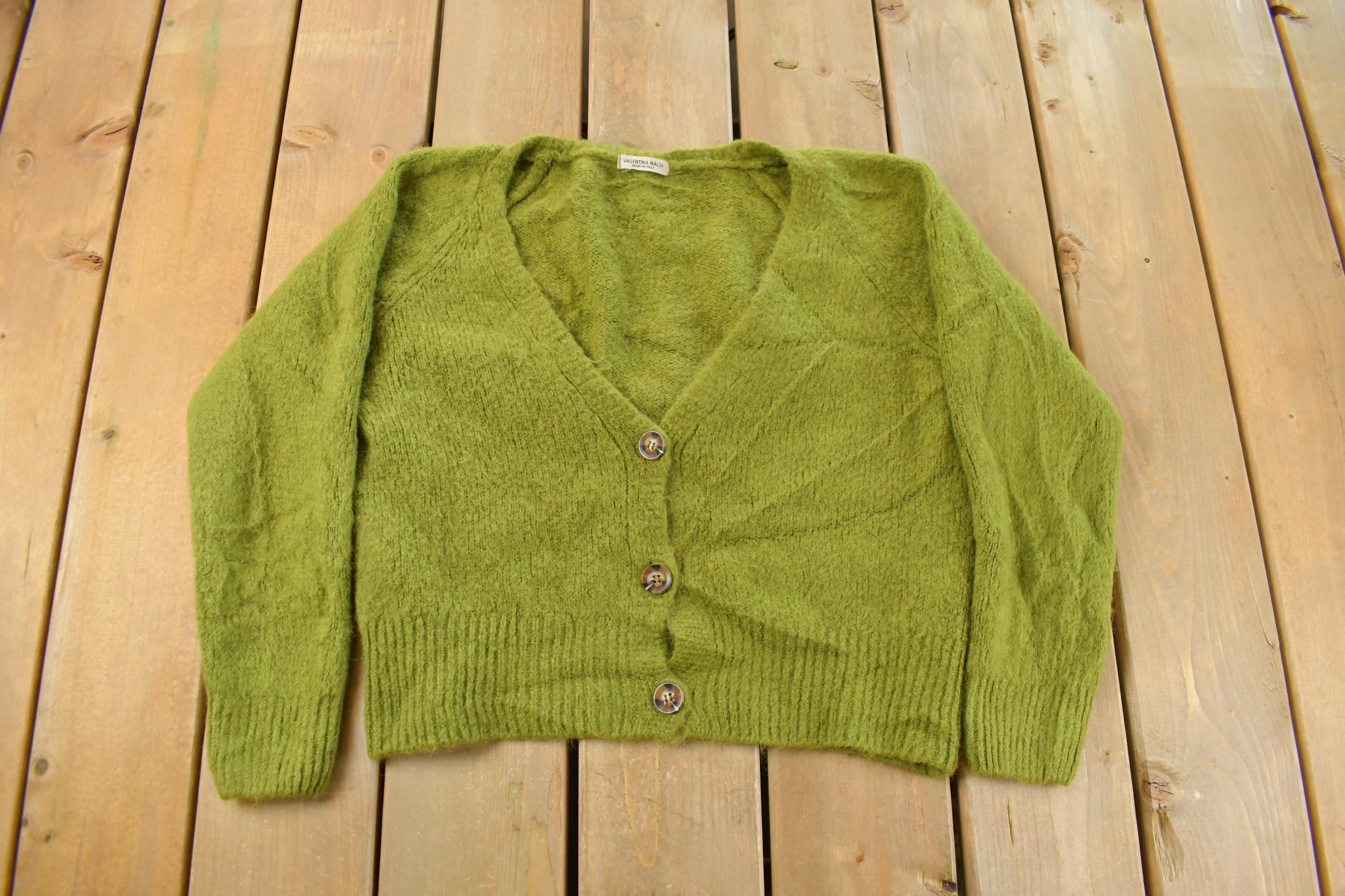 Vintage 2000s Valentina Naldi Mohair Knit Cardigan Sweater Women's Medium