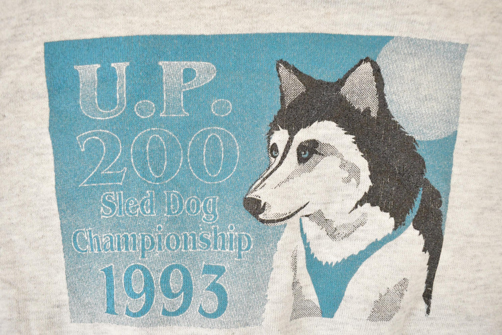 Vintage 1993 Sled Dog Championship Graphic Print Crewneck Sweatshirt Mens L