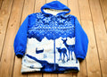 Vintage 1990s Winter Theme Classic Editions Full Zip Fleece Sweatshirt
