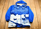 Vintage 1990s Winter Theme Classic Editions Full Zip Fleece Sweatshirt