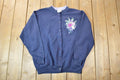 Vintage 1990s Morning Sun Cute Floral Design Double Collar Button Up Crewneck Sweater