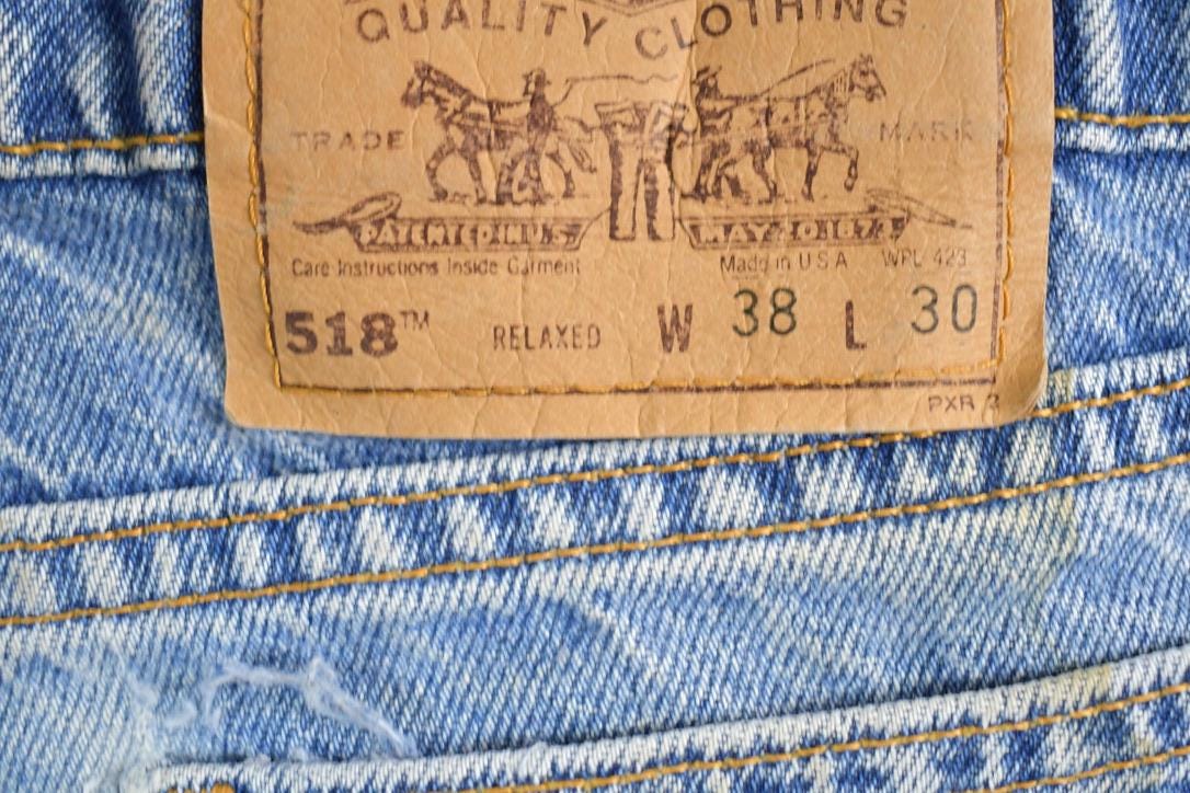 Vintage 1970s Levi Strauss Orange Tab 518 Denim Jeans Size 38 x 30