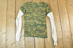 Women Vintage Vigoss Y2K Thermal Sleeve Camo T-Shirt